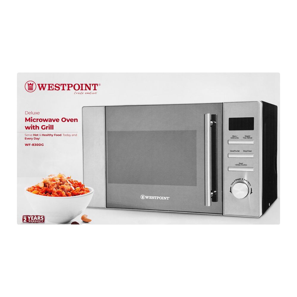 West Point Deluxe Microwave Oven With Grill, 28 Liters, WF-830DG - Image 3