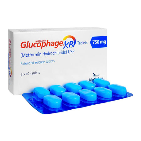 Martin Dow Glucophage XR Tablets, 750g, 3 X 10 Tablets - Main Image