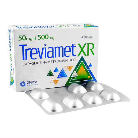 Getz Pharma Treviamet XR Tablet, 50mg+500mg, 14-Pack - Main Image