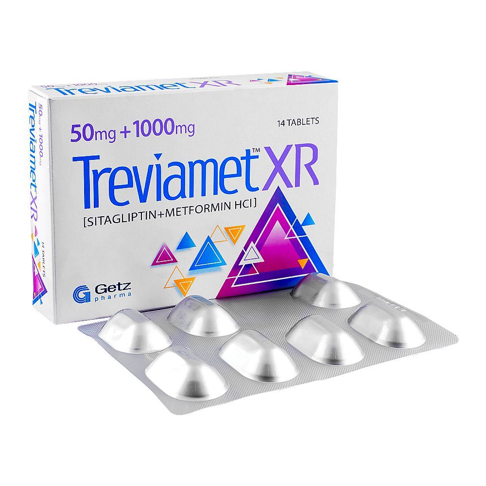 Getz Pharma Treviamet XR Tablet, 50mg+1000mg, 14-Pack - Main Image