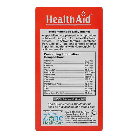 Nutra Zone Healthcare Iro Active Capsule, 30-Pack - Image 3