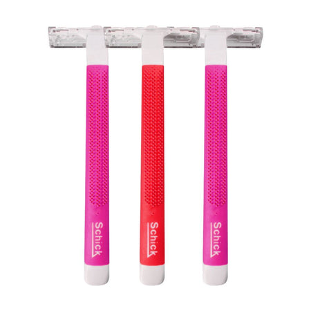 Schick Exacta 2 Women Sensitive Aloe & Vitamin E Disposable Razor, 2+1 Pack, Pink/Red - Main Image
