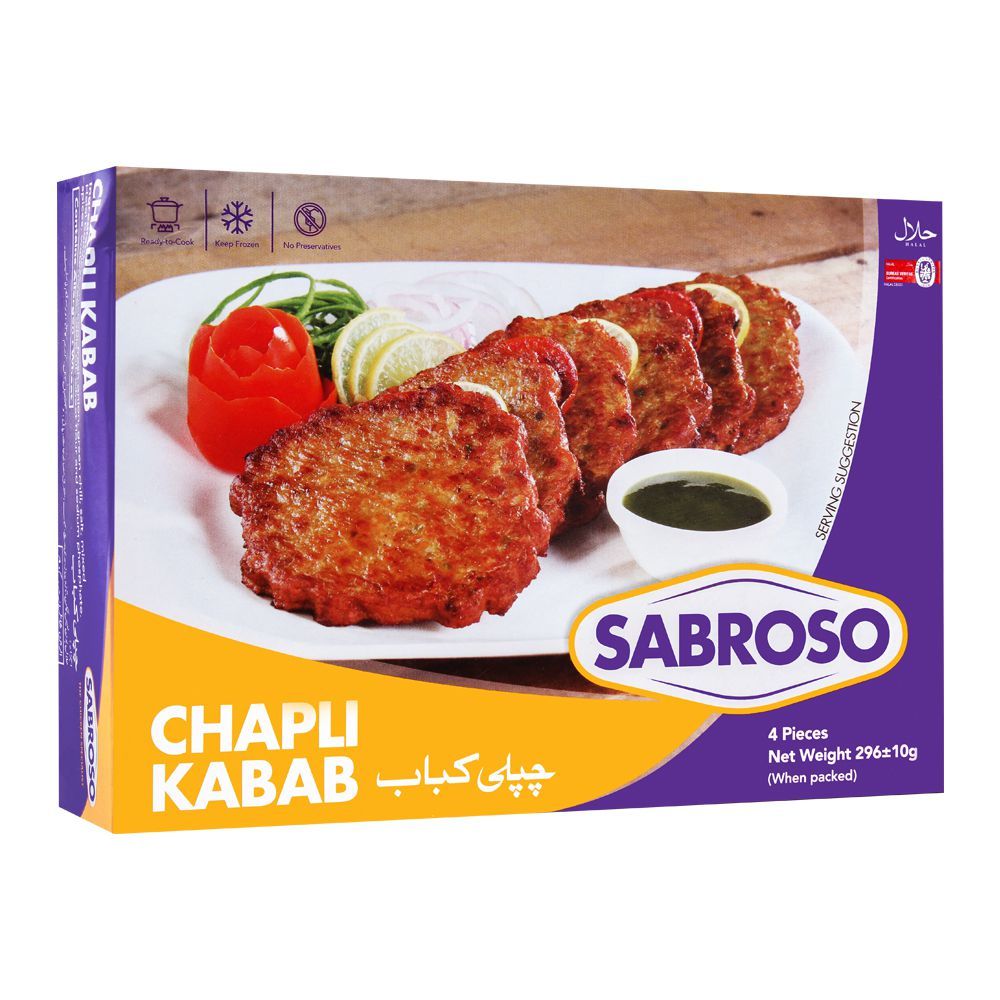 Sabroso Chicken Chapli Kabab, 4 Pieces, 296g - Main Image