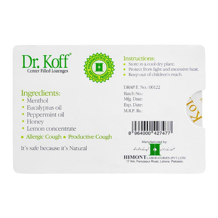 Himont Laboratories Dr.Koff Cough Honey Lozenges, 6 Tablets - Image 3