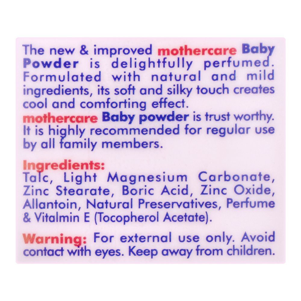 Mothercare Natural & Mild Baby Powder, Local, 385g - Image 3