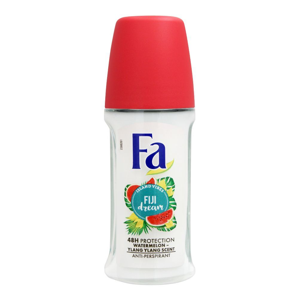 Fa 48H Protection Island Vibes Fiji Dream Watermelon Ylang Ylang Scent Roll-On Deodorant, For Women, 50ml - Main Image