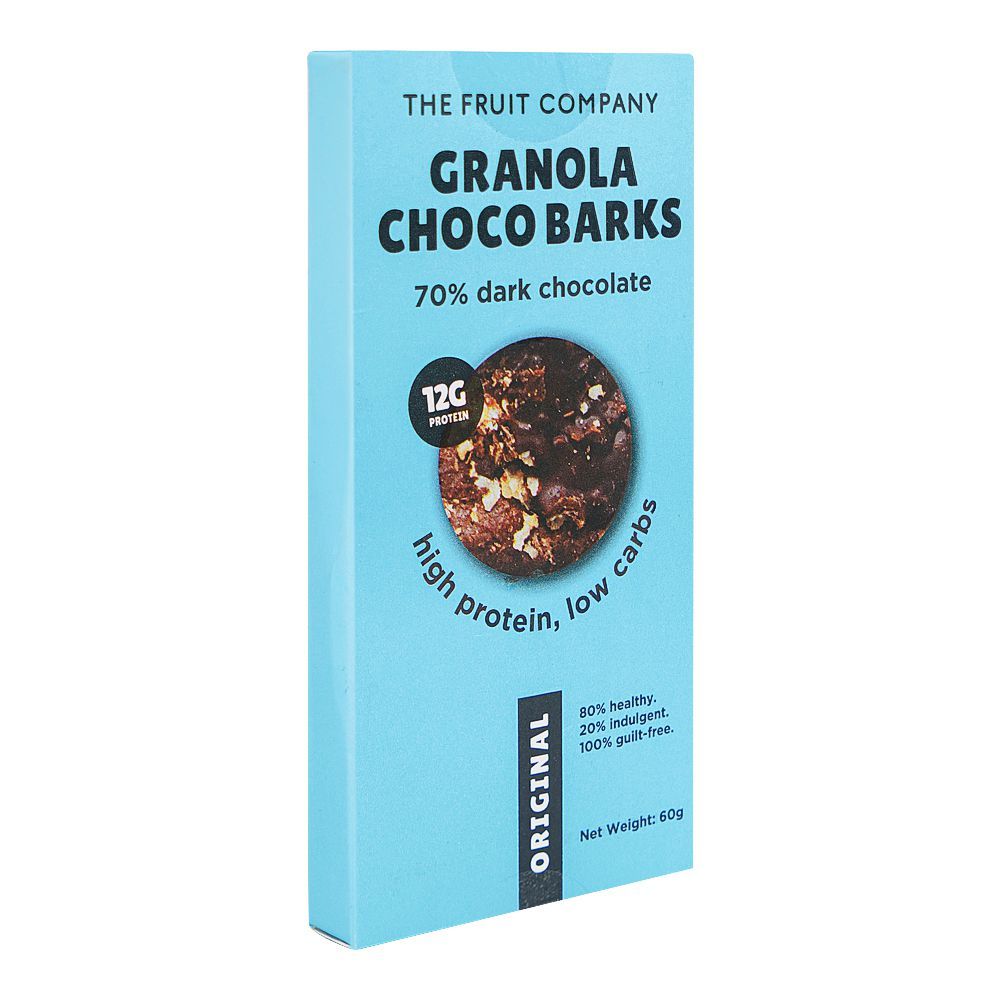 The Fruit Company Granola Choco Barks 70% Dark Chocolate, 60g - Main Image
