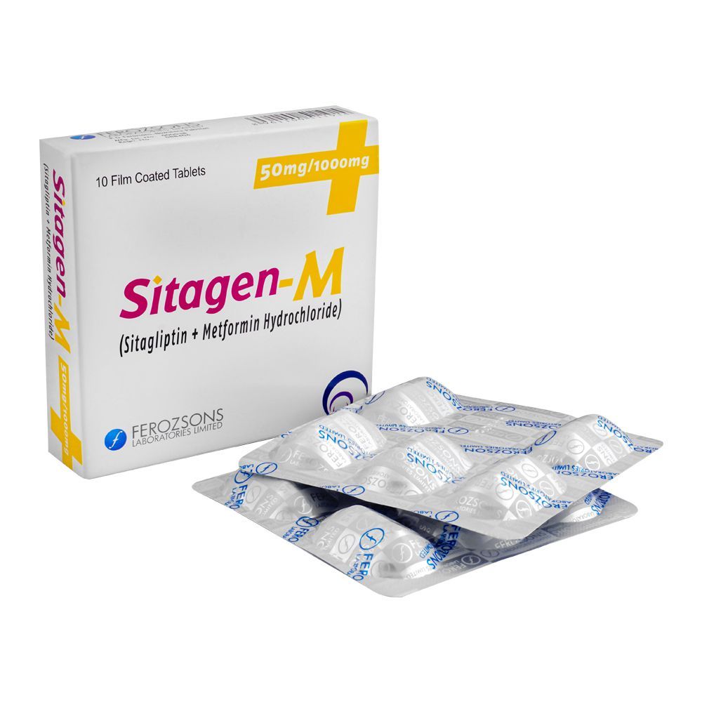 Ferozsons Laboratories Sitagen-M Tablet, 50mg/1000mg, 10-Pack - Main Image
