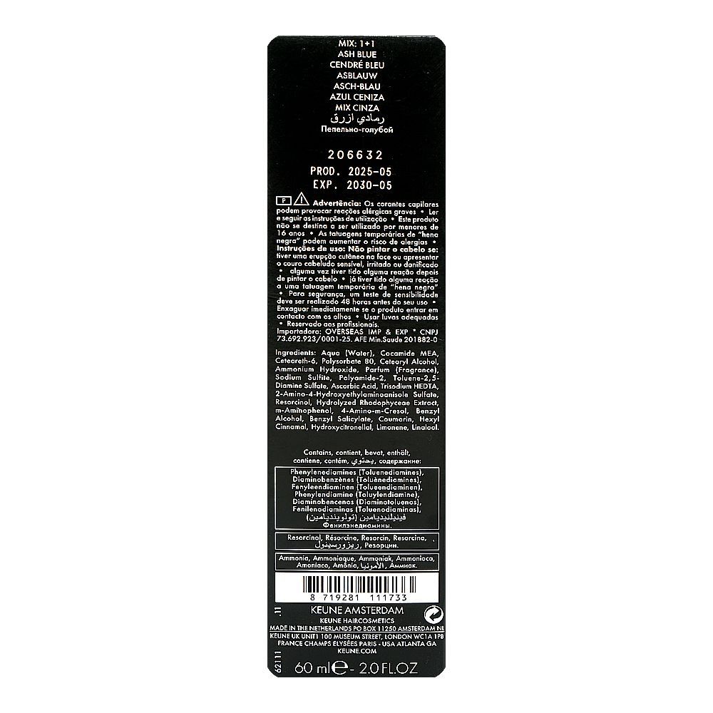 Keune Tinta Hair Colour, 60ml, 0/11 Ash Blue - Image 3