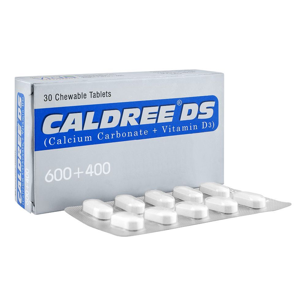 High-Q Pharmaceuticals Caldree DS 600 + 400 Chewable Tablet, 30-Pack - Main Image