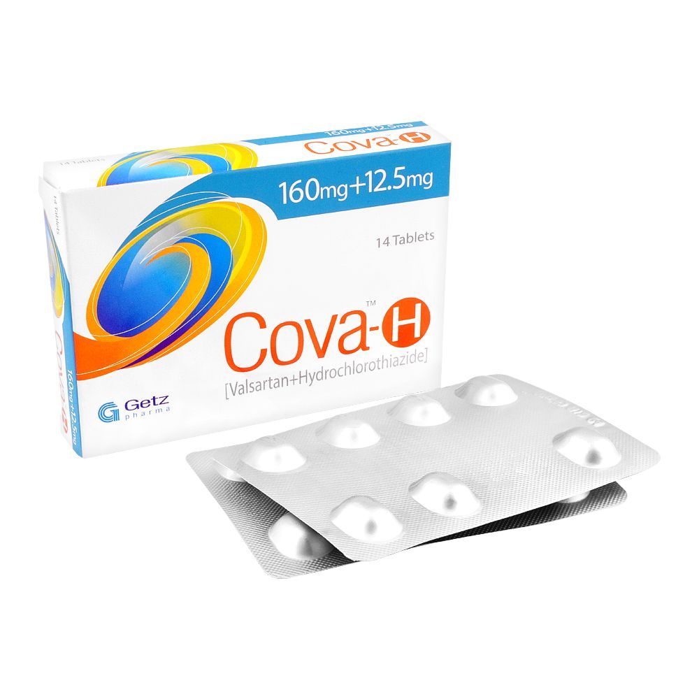 Getz Pharma Cova-H Tablet, 160mg + 12.5mg, 14-Pack - Main Image
