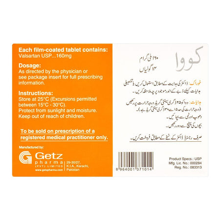 Getz Pharma Cova Tablet, 160mg, 14-Pack - Image 3