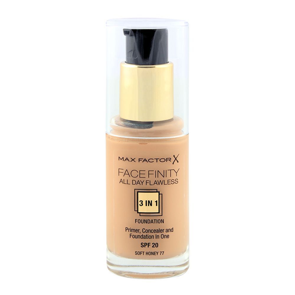Max Factor Facefinity All Day Flawless 3in1 Foundation 77 Soft Honey - Main Image