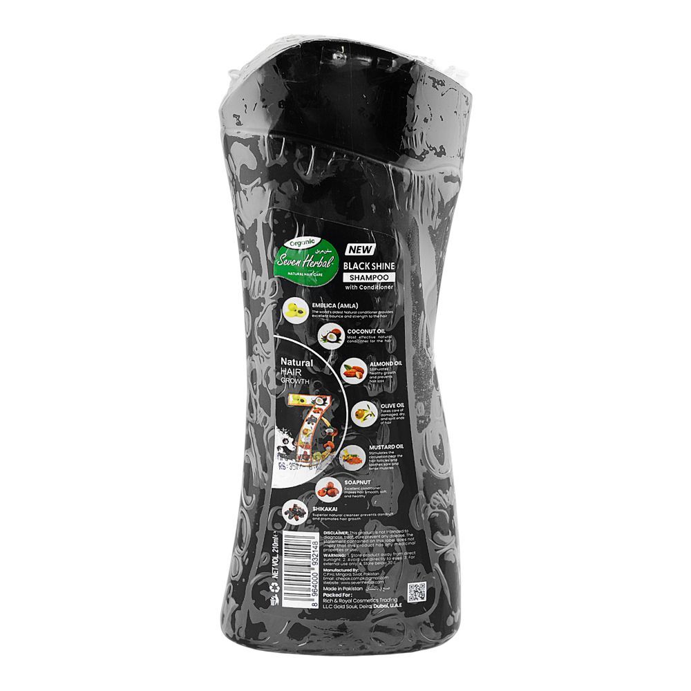 Seven Herbal Black Line Shampoo With Conditioner, For Dry Hair, 250ml - Image 2