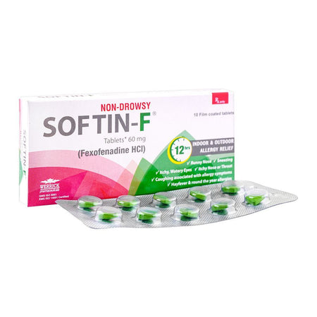 Werrick Pharmaceuticals Softin-F Tablet, 60mg, 10-Pack - Main Image