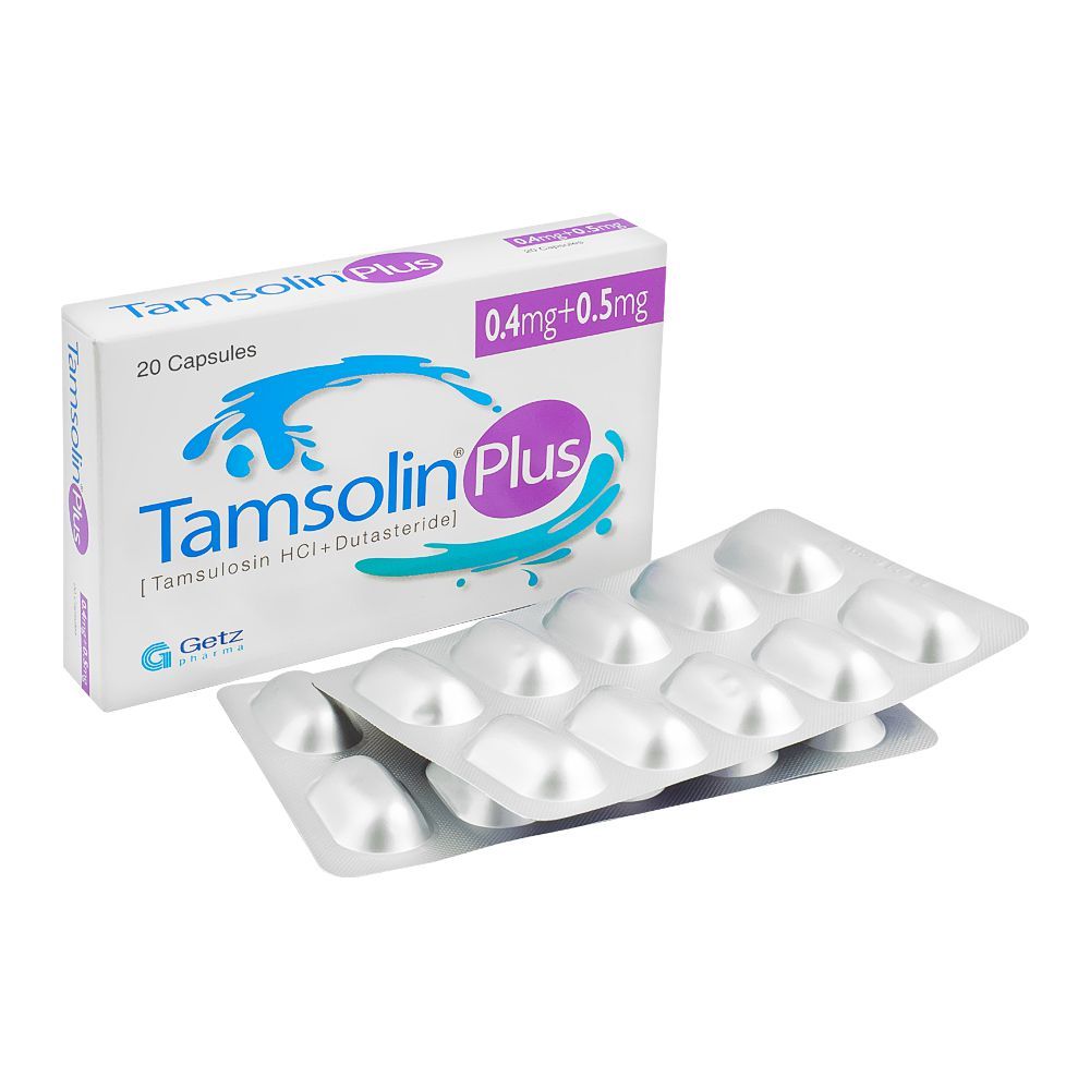Getz Pharma Tamsolin Plus Capsule, 0.4mg + 0.5mg, 20-Pack - Main Image