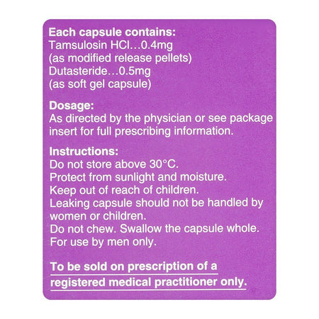 Getz Pharma Tamsolin Plus Capsule, 0.4mg + 0.5mg, 20-Pack - Image 4