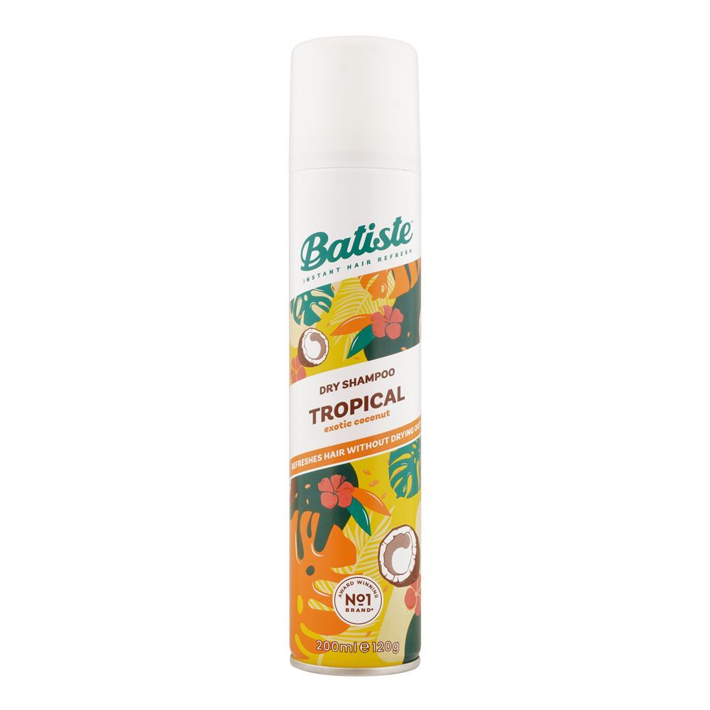 Batiste Coconut & Exotic Tropical Dry Shampoo, Refreshes Hair Without Drying Out, 200ml - Main Image