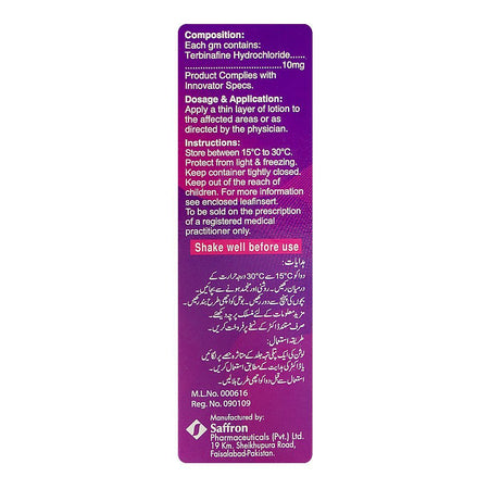 Saffron Pharmaceuticals Terbisil Anti-Fungal Lotion, 20ml - Image 2