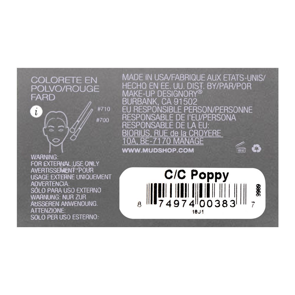 MUD Makeup Designory Cheek Color Blush Refill, Poppy - Image 4