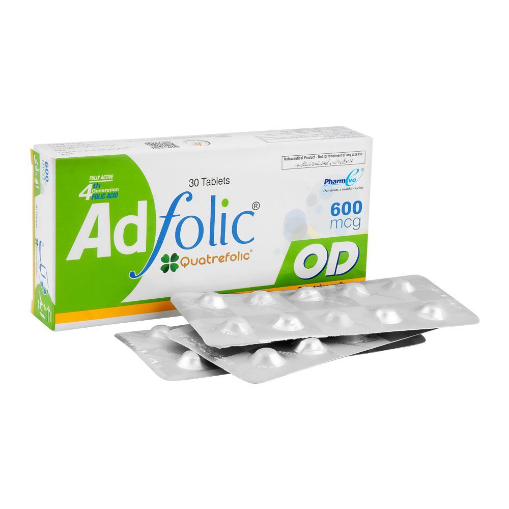PharmEvo Ad Folic OD Tablet, 600mcg, 30-Pack - Main Image