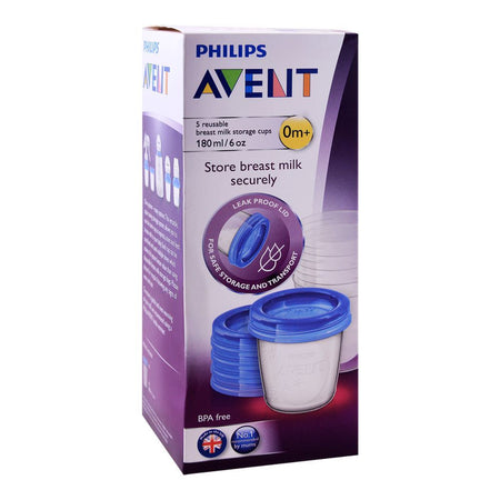 Avent 5 Reusable Breast Milk Storage Cups, 180ml/6oz, 0m+, SCF619/05 - Image 3