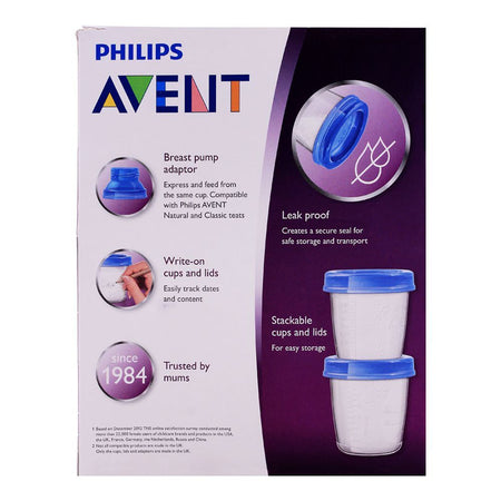 Avent 10 Reusable Breast Milk Storage Cups, 180ml, Leak Proof, SCF618/10 - Image 4