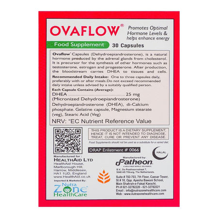 Nutra Zone Healthcare Ovaflow Dhea Capsule, 25mg, 30-Pack - Image 2