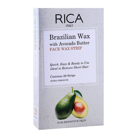 Rica Brazilian Wax, With Avocado Butter, Face Wax Strip, 20-Pack, For Sensitive Skin - Main Image