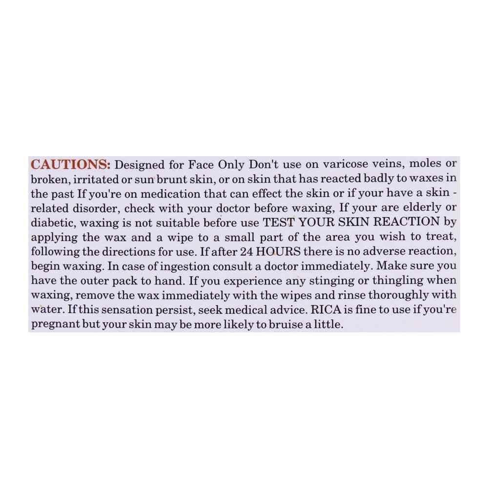 Rica Brazilian Wax, With Avocado Butter, Face Wax Strip, 20-Pack, For Sensitive Skin - Image 4