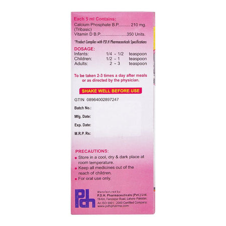 P.D.H. Calcium-P Syrup, For All Ages, 110ml - Image 4