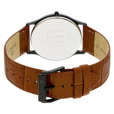 Titan Edge Slim Analog Brown Leather Strap Men's Watch, 1683NL01 - Image 3
