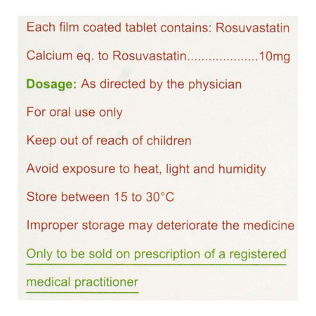 Sami Pharmaceuticals Rosera Tablet, 10mg, 10-Pack - Image 3