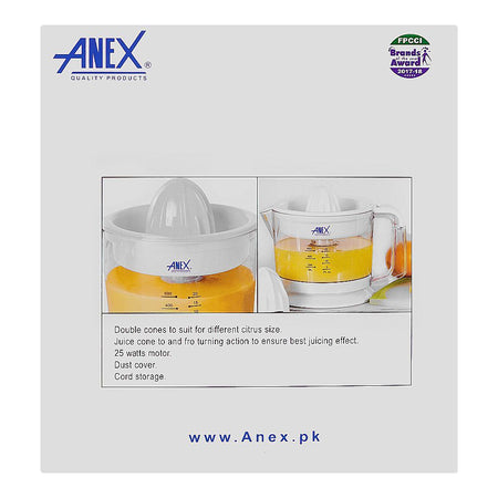 Anex Citrus Juicer With Dust Cover, 40W, White, AG-2058 - Image 3