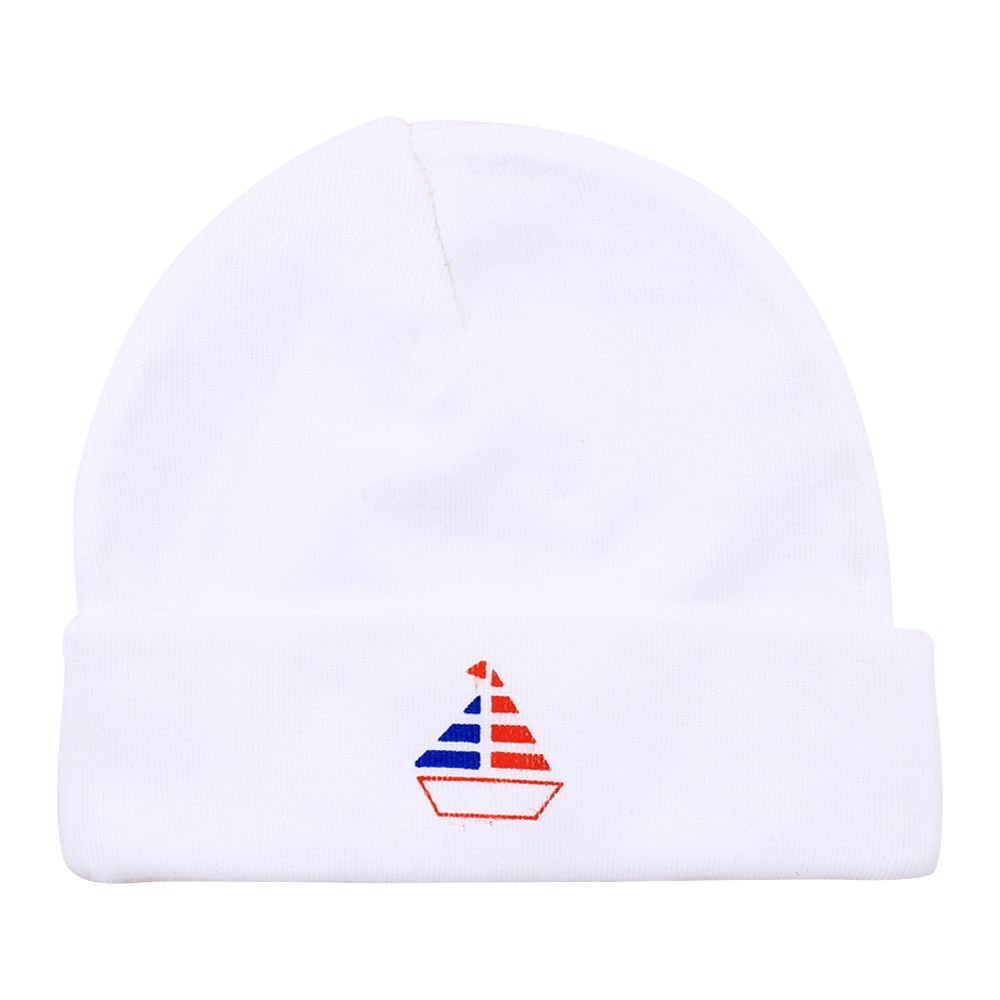 Twin Baby Round Cap, White - Main Image