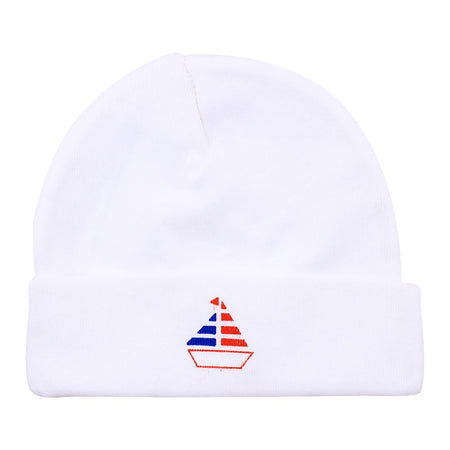 Twin Baby Round Cap, White - Main Image