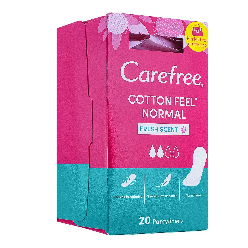 Carefree Cotton Feel Fresh Scent Noraml Pantyliner, 20-Pack - Main Image