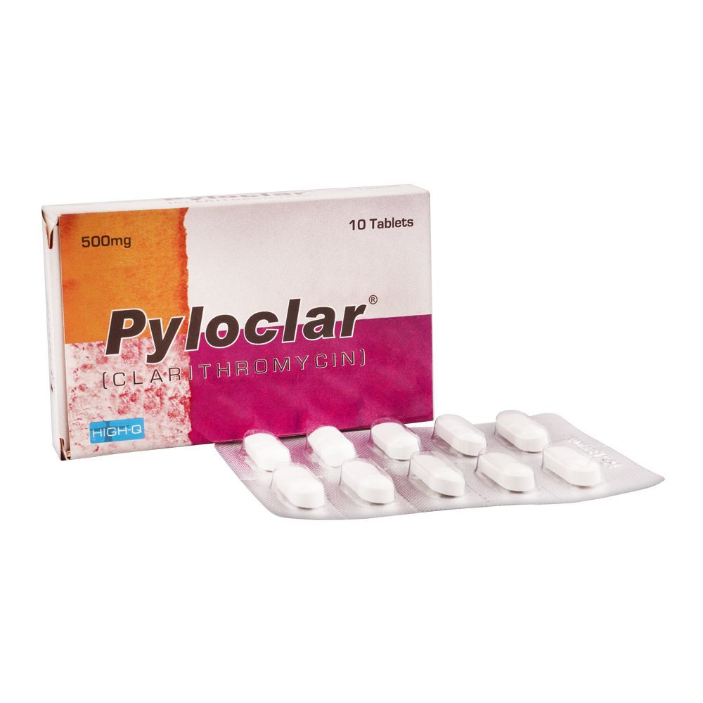 High-Q Pharmaceuticals Pyloclar Tablet, 500mg, 10-Pack - Main Image