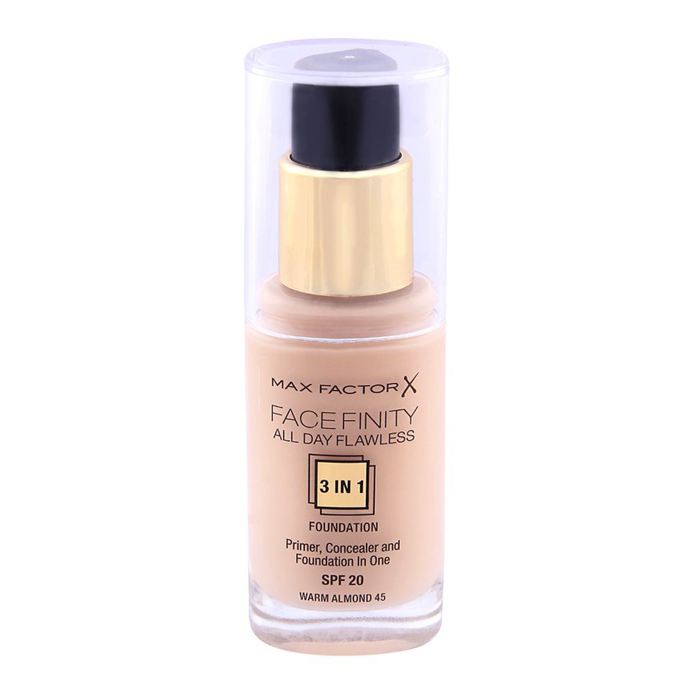 Max Factor Facefinity All Day Flawless 3-in-1 Foundation - 45 Warm Almond - Main Image