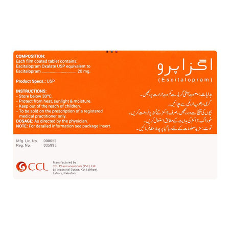 CCL Pharmaceuticals Exapro Tablet, 20mg, 14-Pack - Image 2