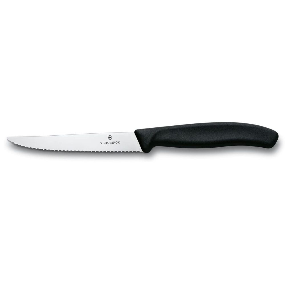 Victorinox Swiss Classic Steak Knife, Wavy Edge, 4.33 Inches, Black, 6.7233.20 - Main Image