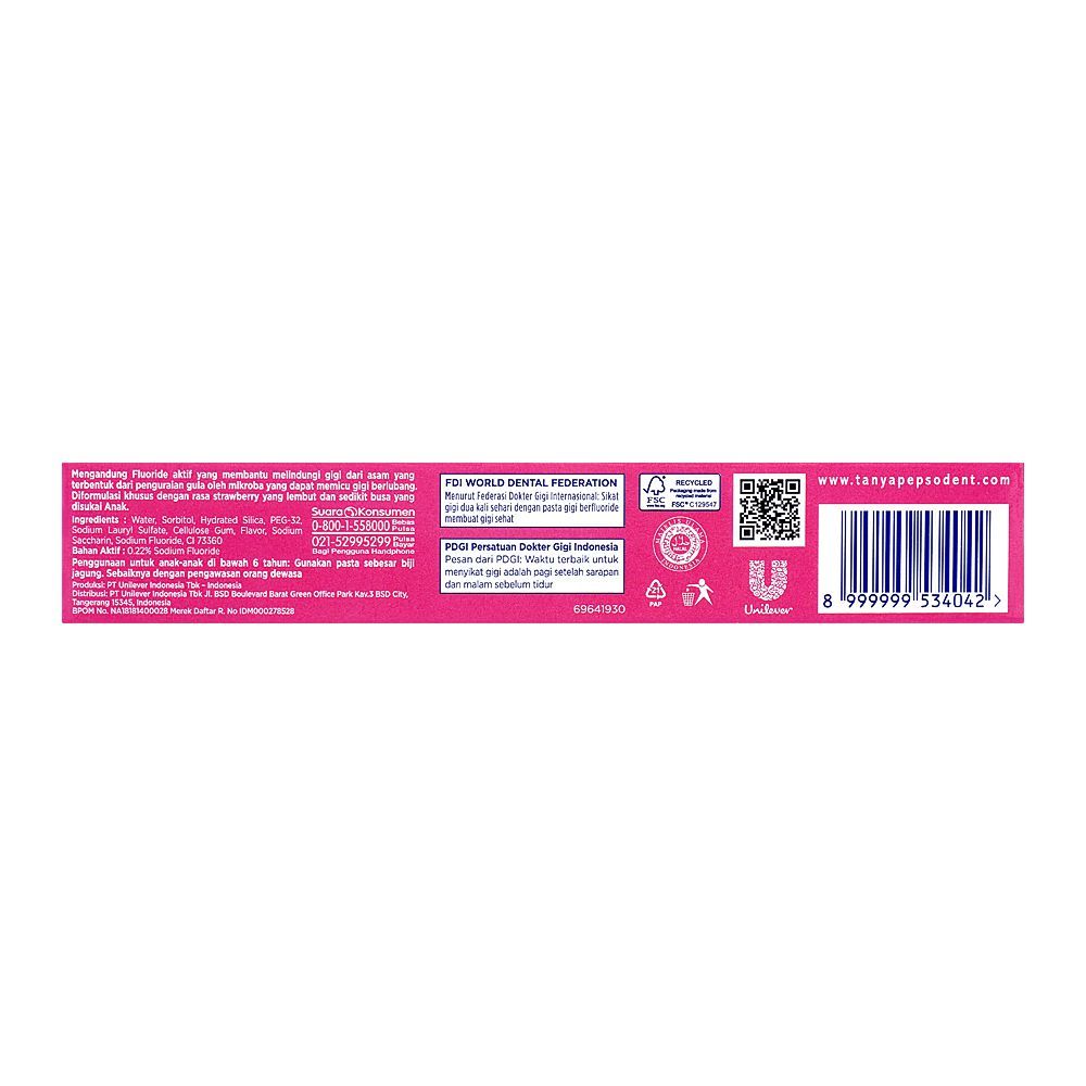 Pepsodent Kids Sweet Strawberry Tooth Paste, 45g - Image 3