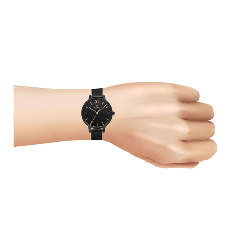 Obaku Women's Denmark Black Background & Bracelet Analog Watch, V209LXBBMB - Image 2