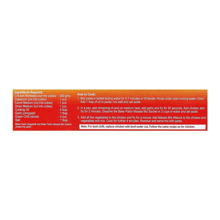 Bake Parlor Chicken Chilli Spaghetti + Masala Mix 250gm Box - Image 4