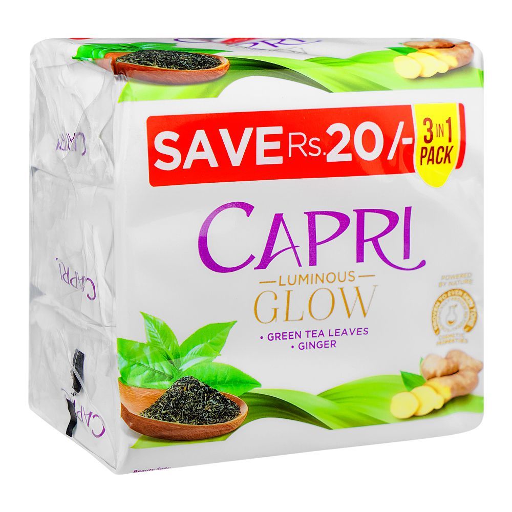 Capri Glow Green Tea Leaves Green Soap, 3x120g - Main Image