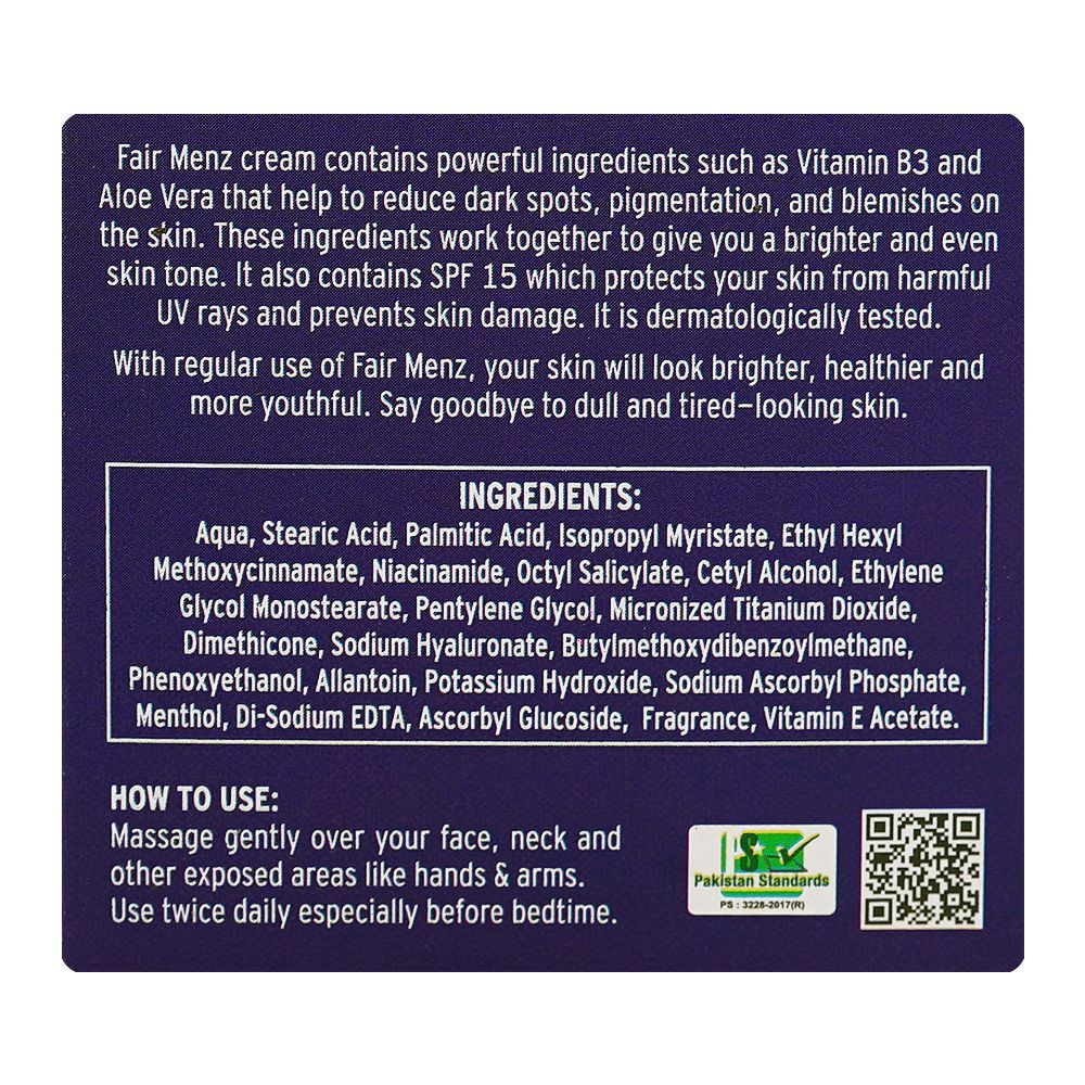 Fair Menz Fairness Cream, SPF15, 70ml - Image 3