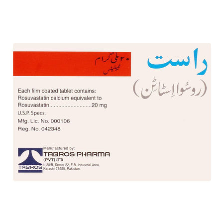 Tabros Pharma Rast Tablet, 20mg, 10-Pack - Image 2