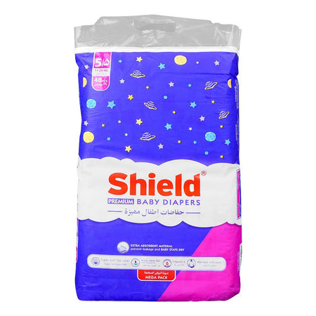 Shield Premium Baby Diapers Mega Pack, Junior 11-25Kg, No. 5, 48-Pack - Main Image