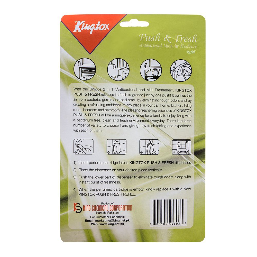 Kingtox Push & Fresh Jasmine Mini Air Freshener Refill, 14ml - Image 2