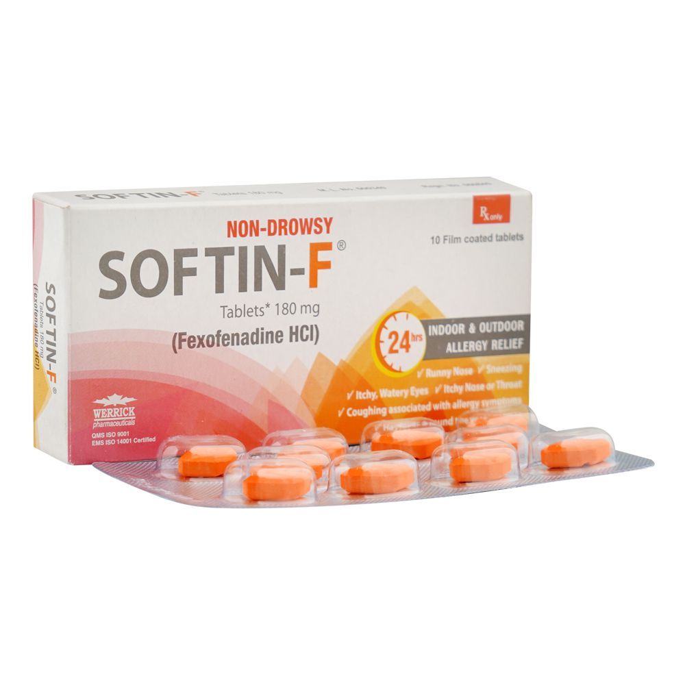 Werrick Pharmaceuticals Softin-F Tablet, 180mg, 10-Pack - Main Image